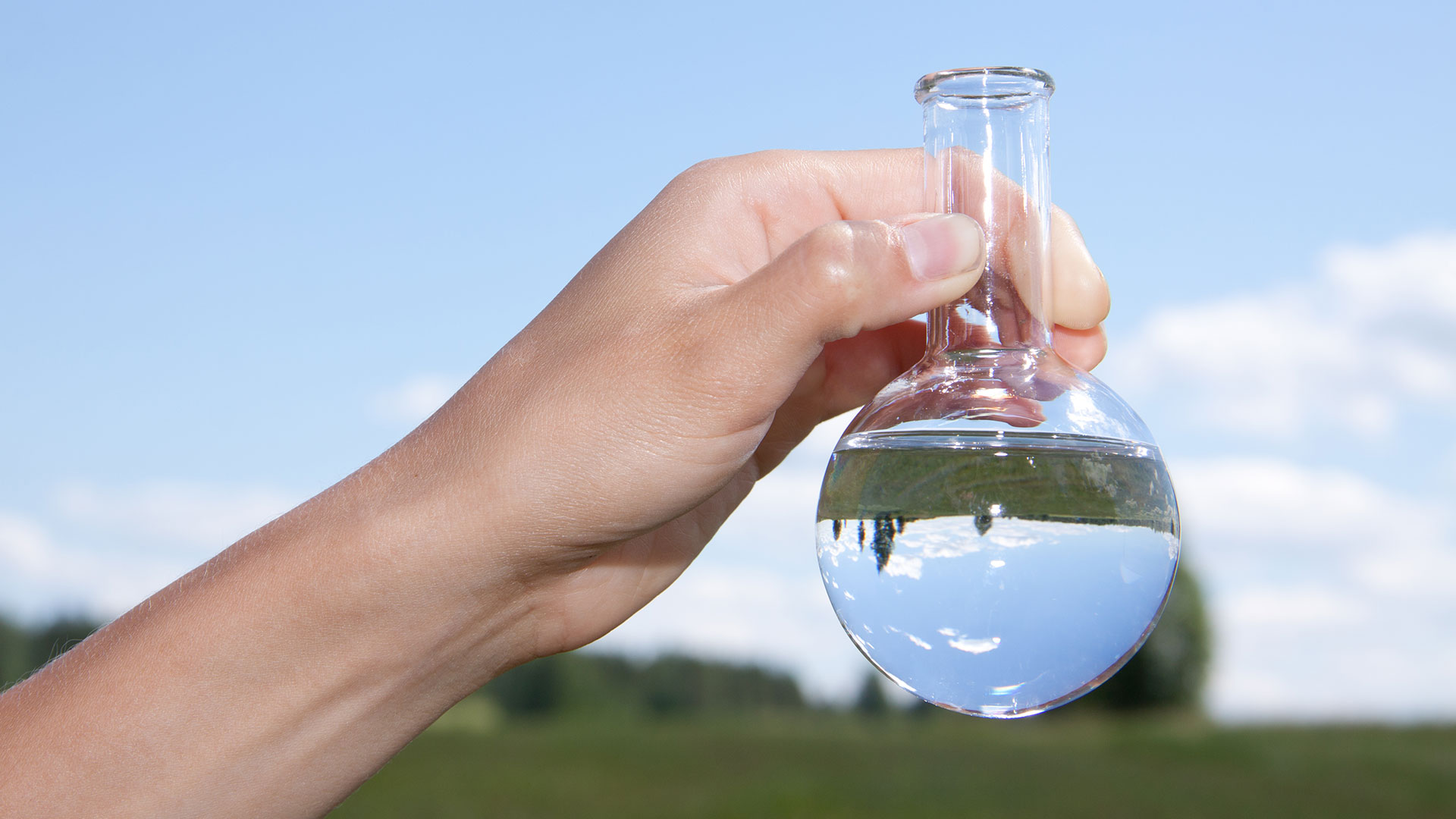 clear water in testing tube